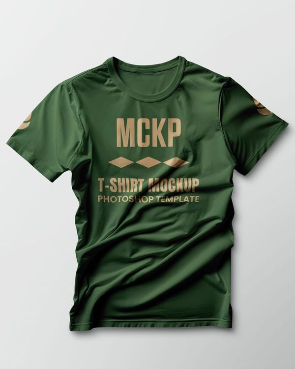 T-shirt Mockup With Solid Color Background
