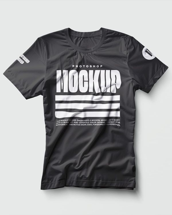 Black Men Glued T-Shirt Mockup