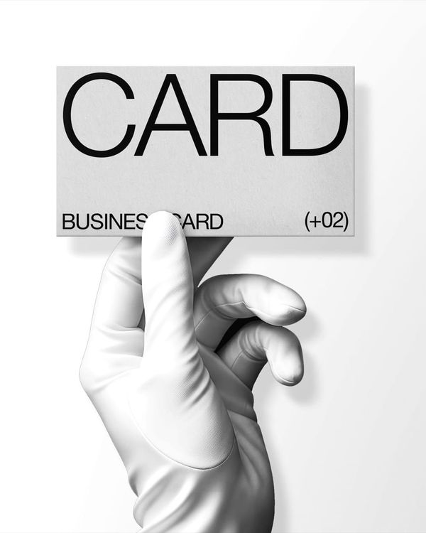Business Card Mockup in Gloved Hand