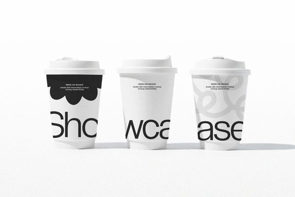 Three Paper Cups Branding Mockup