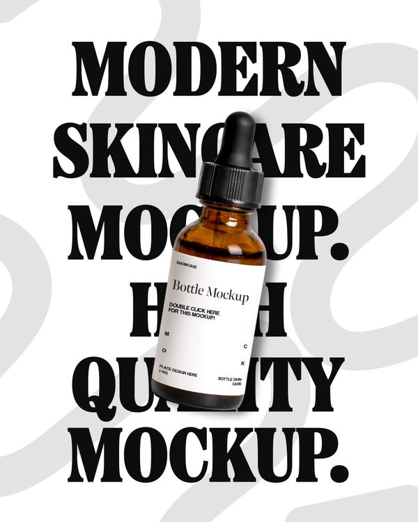Minimal Skincare Dropper Bottle Mockup