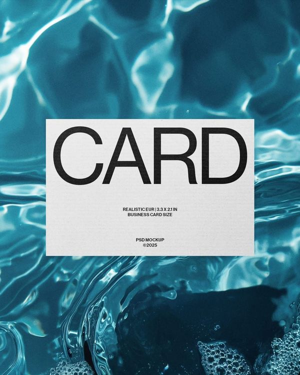 Business Card Mockup Floats in Sea