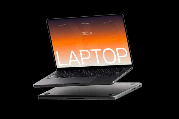 Minimal Floating Laptop Mockup