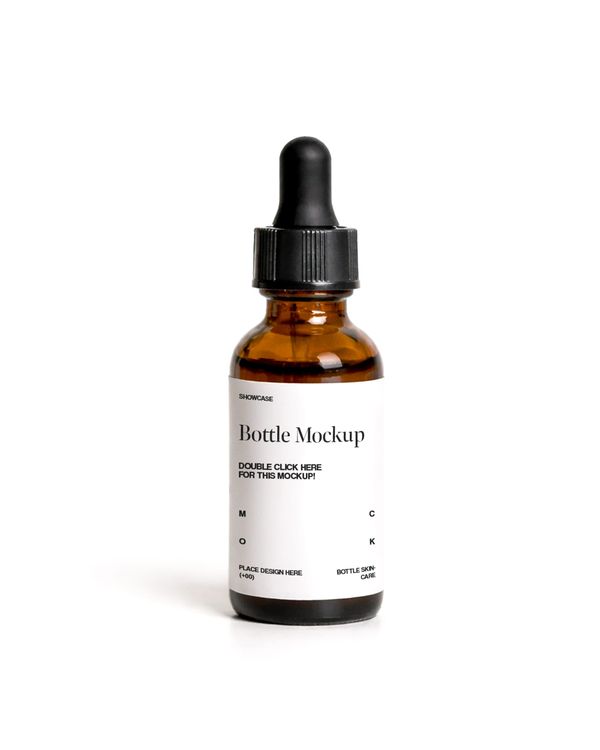 Minimal Skincare Dropper Bottle Mockup