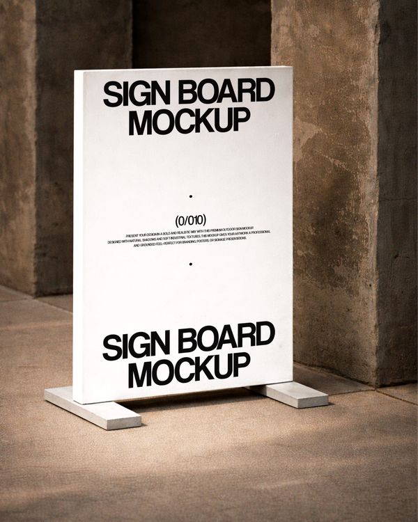 Street Standing Signboard Display Mockup