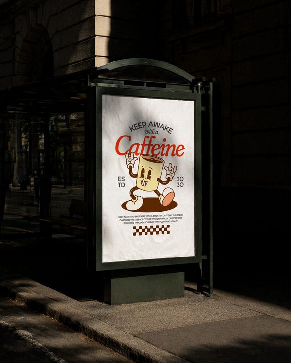 Street Bus Station Advertising Mockup