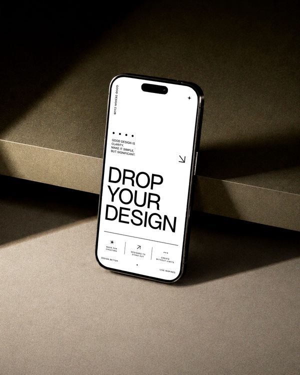 Angled Smartphone Display Mockup Soft Shadow Surface Scene