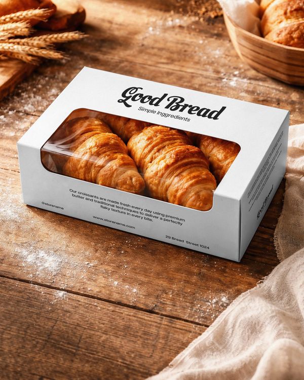 Artisan Croissant Box Mockup