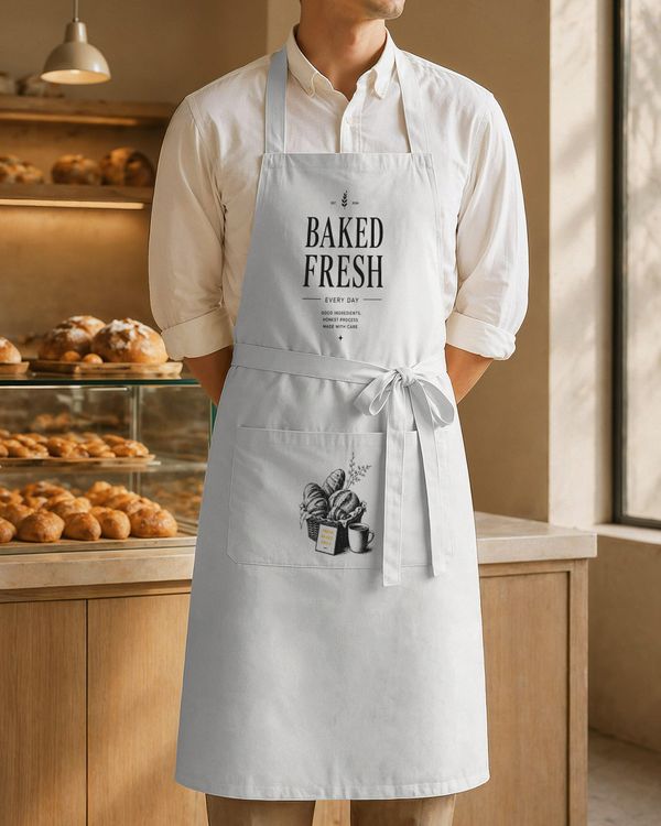 Baked Fresh Bakery Apron Mockup