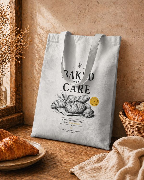 Bakery Canvas Tote Bag Mockup