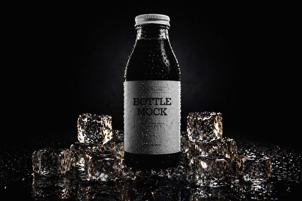 Beverage Bottle Ice Display Mockup