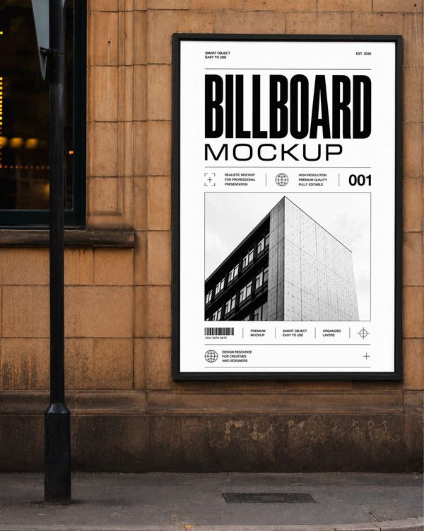 City Street Billboard Mockup