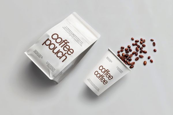Coffee Branding Identity Mockup Pouch & Cup