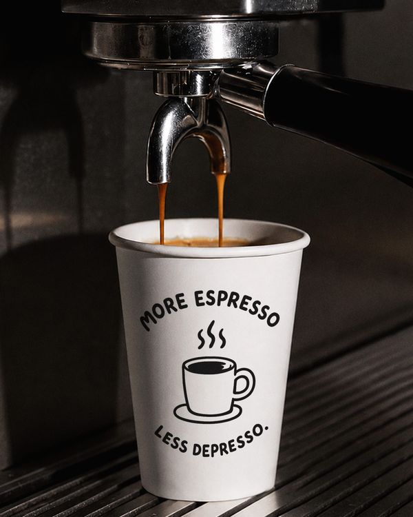 Coffee Cup Branding Mockup Espresso Machine
