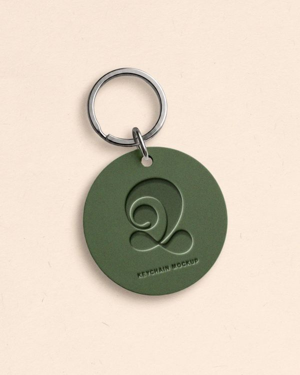 Premium Circular Keychain Mockup