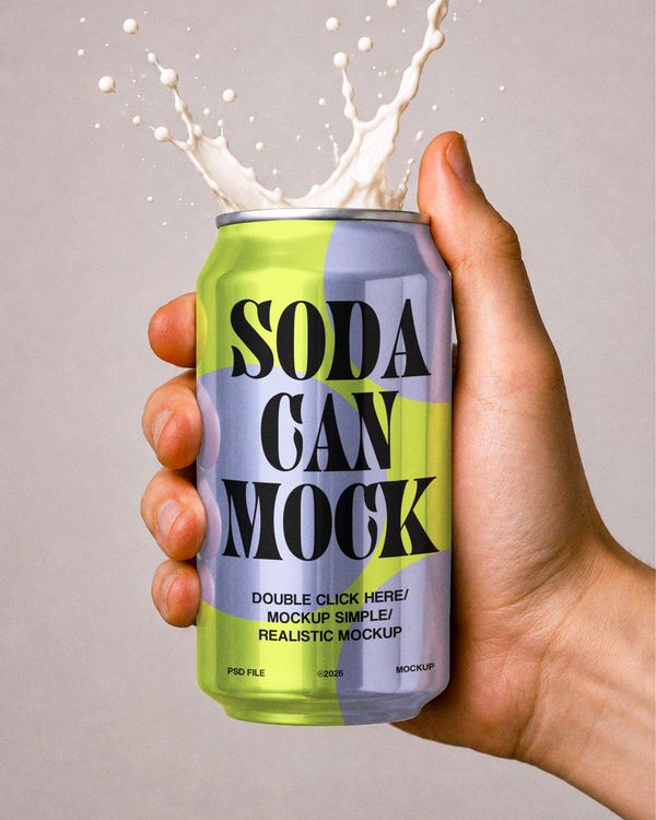 Splash Soda Can Mockup