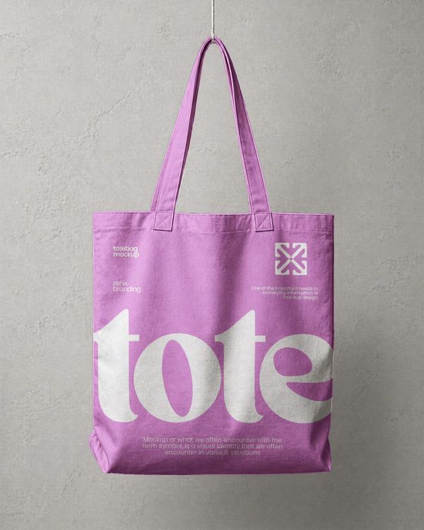 Floating Fabric Tote Bag Mockup