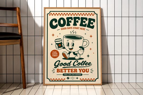 Frame Poster Corner Mockup Tiled Interior Aesthetic