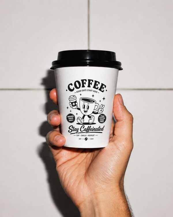 Hand Holding Coffee Cup Mockup Clean Lifestyle Shot