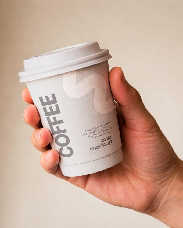 Handheld Coffee Cup Mockup