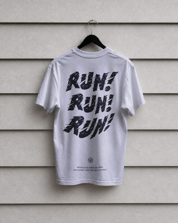 Hanging Oversized T-Shirt on Siding Wall Mockup