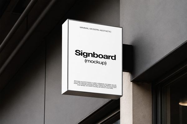 Hanging Signboard Mockup