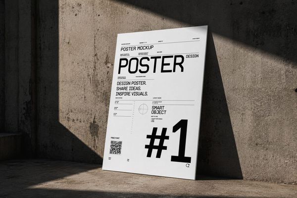 Industrial Poster Frame Mockup