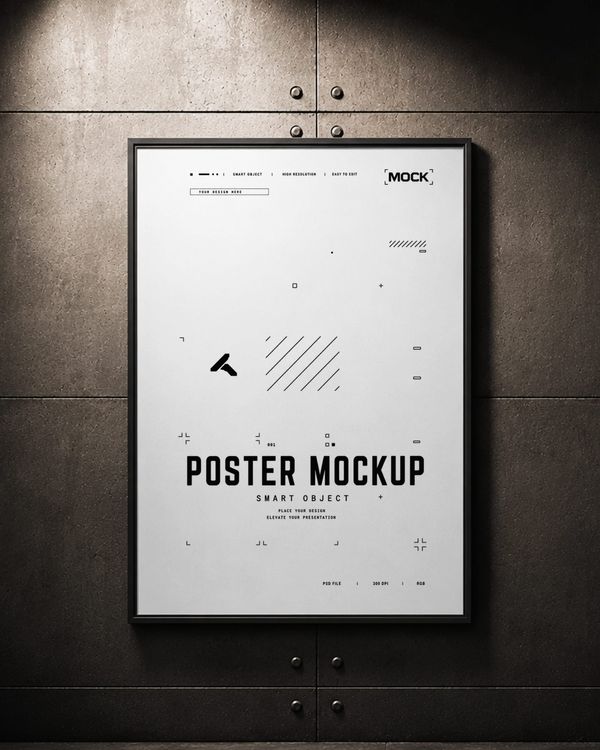 Industrial Wall Art Poster Mockup