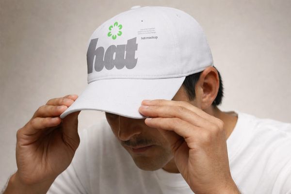 Lifestyle Baseball Cap Mockup with Model
