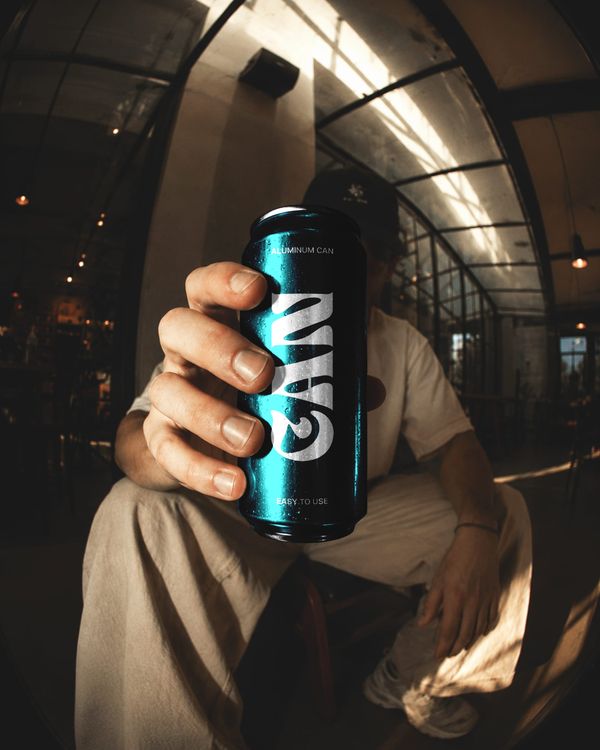 Lifestyle Energy Drink Can Mockup
