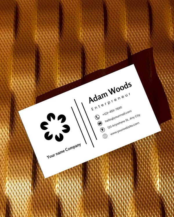 Luxury Business Card Mockup on Quilted Leather Surface