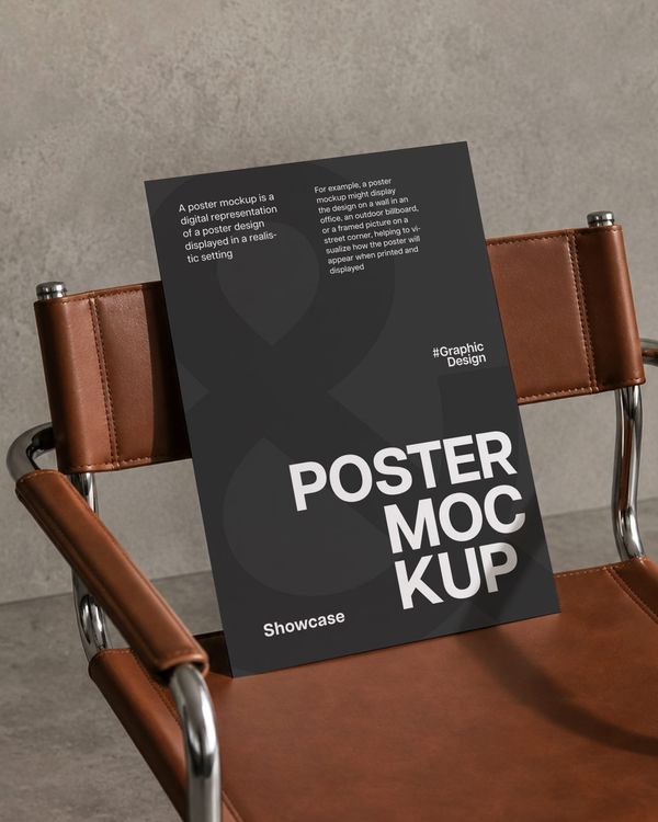 Luxury Leather Chair Poster Mockup