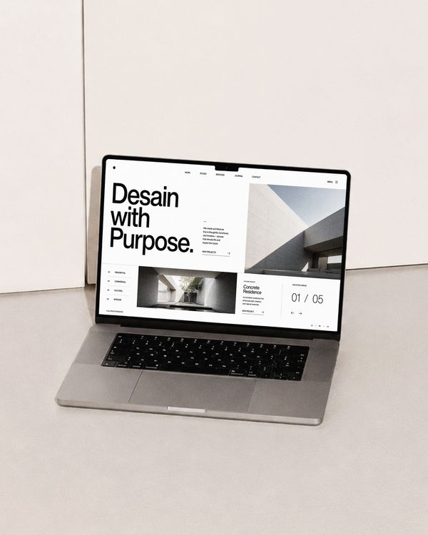 Minimal Laptop Workspace Mockup Clean Neutral Background Scene