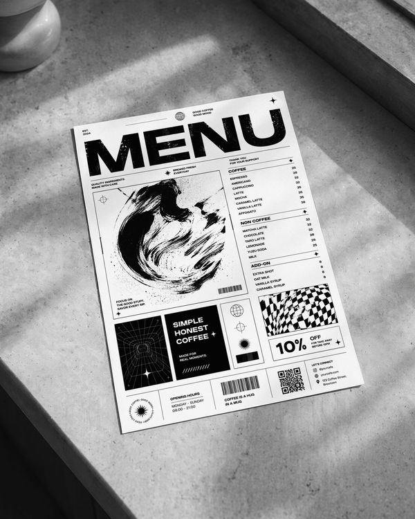 Minimal Menu Flyer Mockup