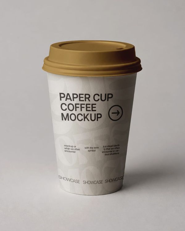 Minimal Paper Coffee Cup Mockup