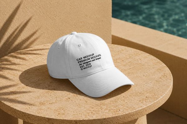 Minimal Poolside Cap Mockup