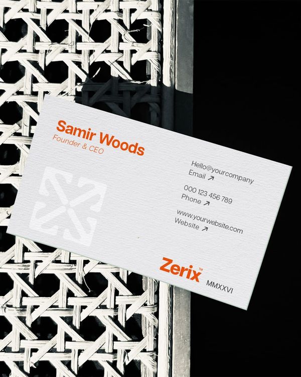 Modern Business Card Mockup on Decorative Wall