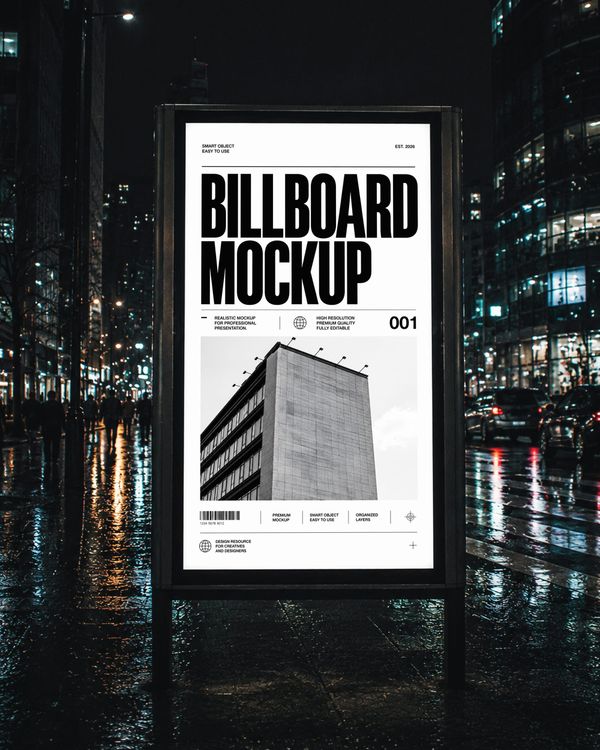 Night City Billboard Mockup