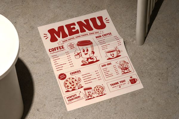 Open Fold Paper Mockup Minimal Floor Shadow Scene