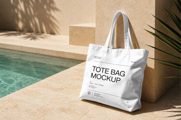Poolside Canvas Tote Bag Mockup