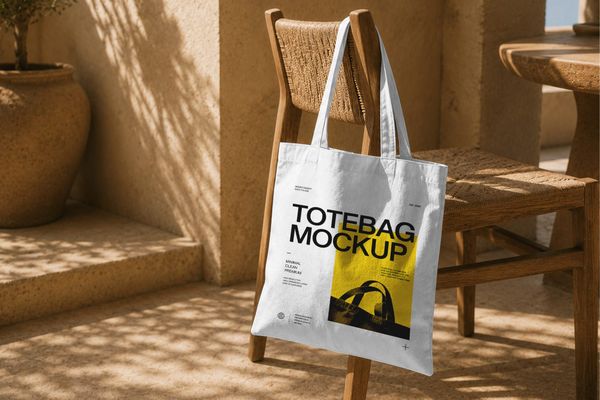 Rustic Chair Tote Bag Mockup