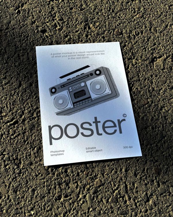 Street Poster Mockup on Asphalt Surface