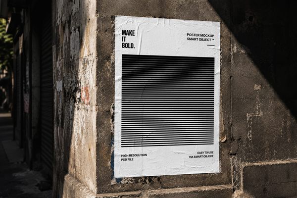 Street Wall Paper Poster Mockup