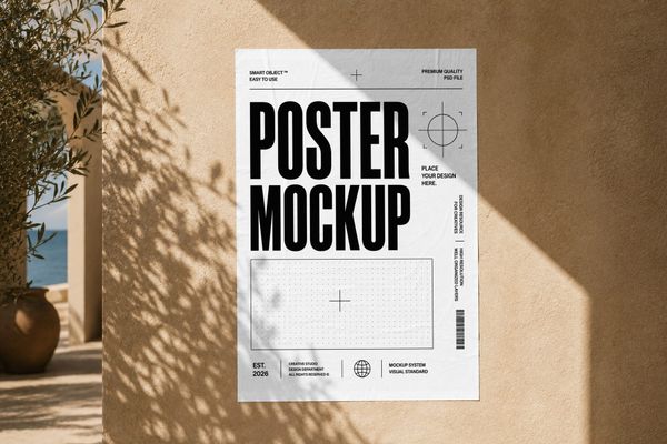 Sun Shadow Street Poster Mockup