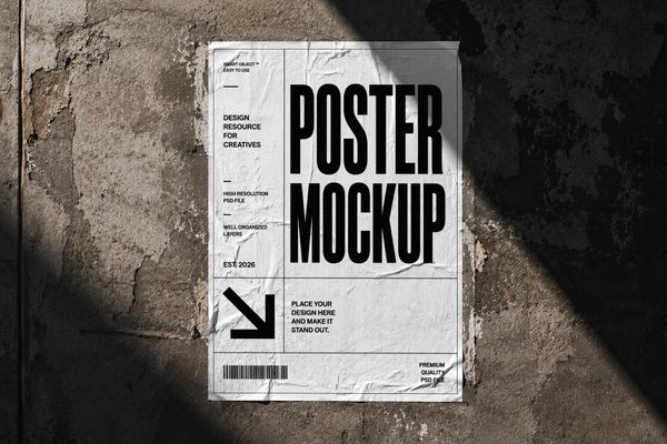Urban Grunge Paper Poster Mockup