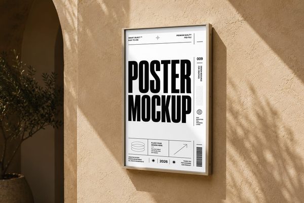 Beige Wall Frame Mockup