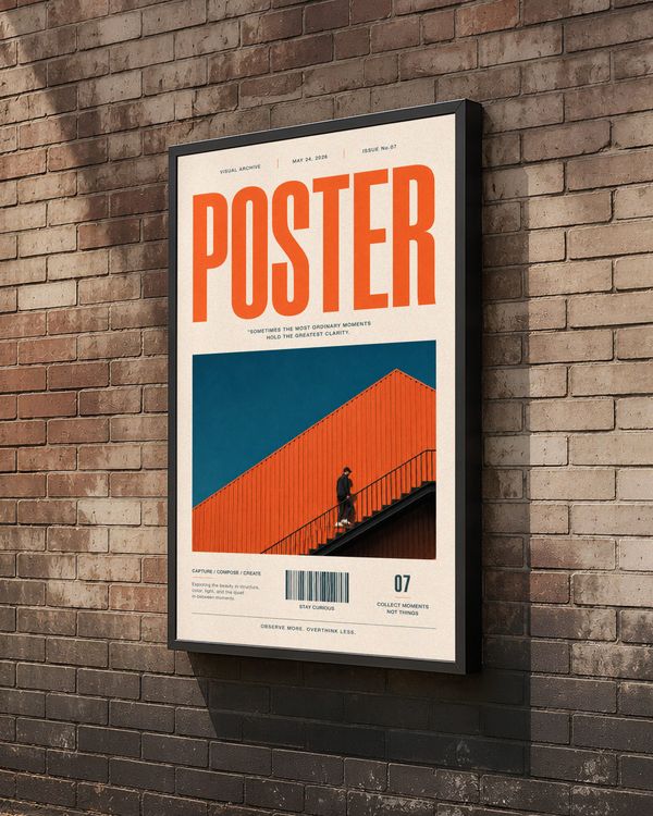 Brick Wall Frame Poster Mockup