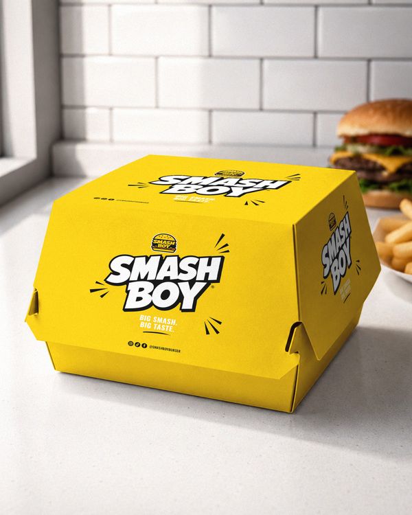 Burger Box Packaging Mockup