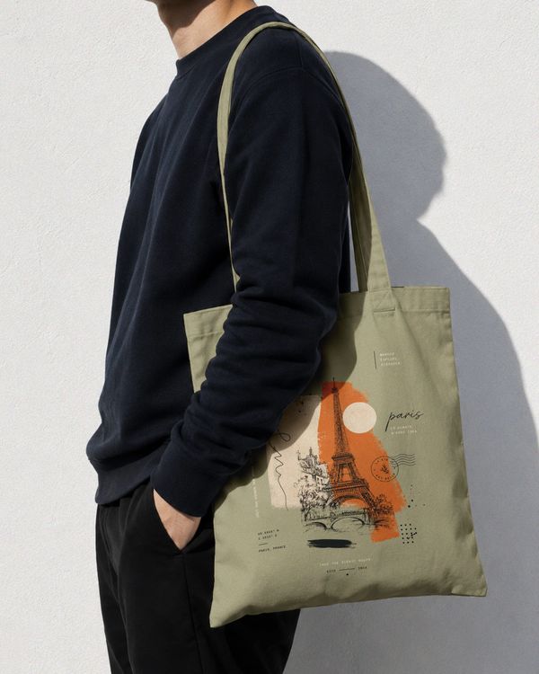 Canvas Shoulder Tote Bag Mockup