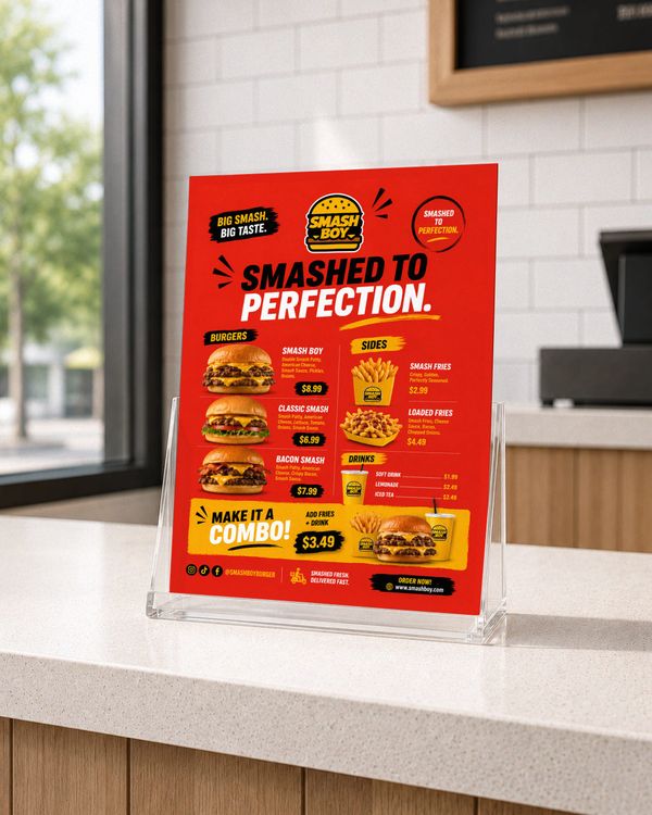 Countertop Flyer Stand Mockup